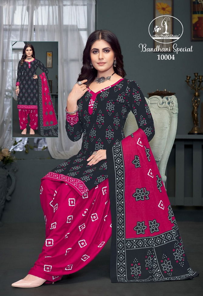 Bandhni Vol 10 By Miss World Printed Cotton Dress Material Suppliers In India
